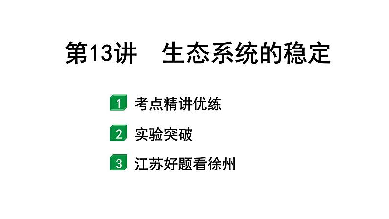 2024徐州中考生物二轮中考考点研究 第13讲 生态系统的稳定 （课件）第1页