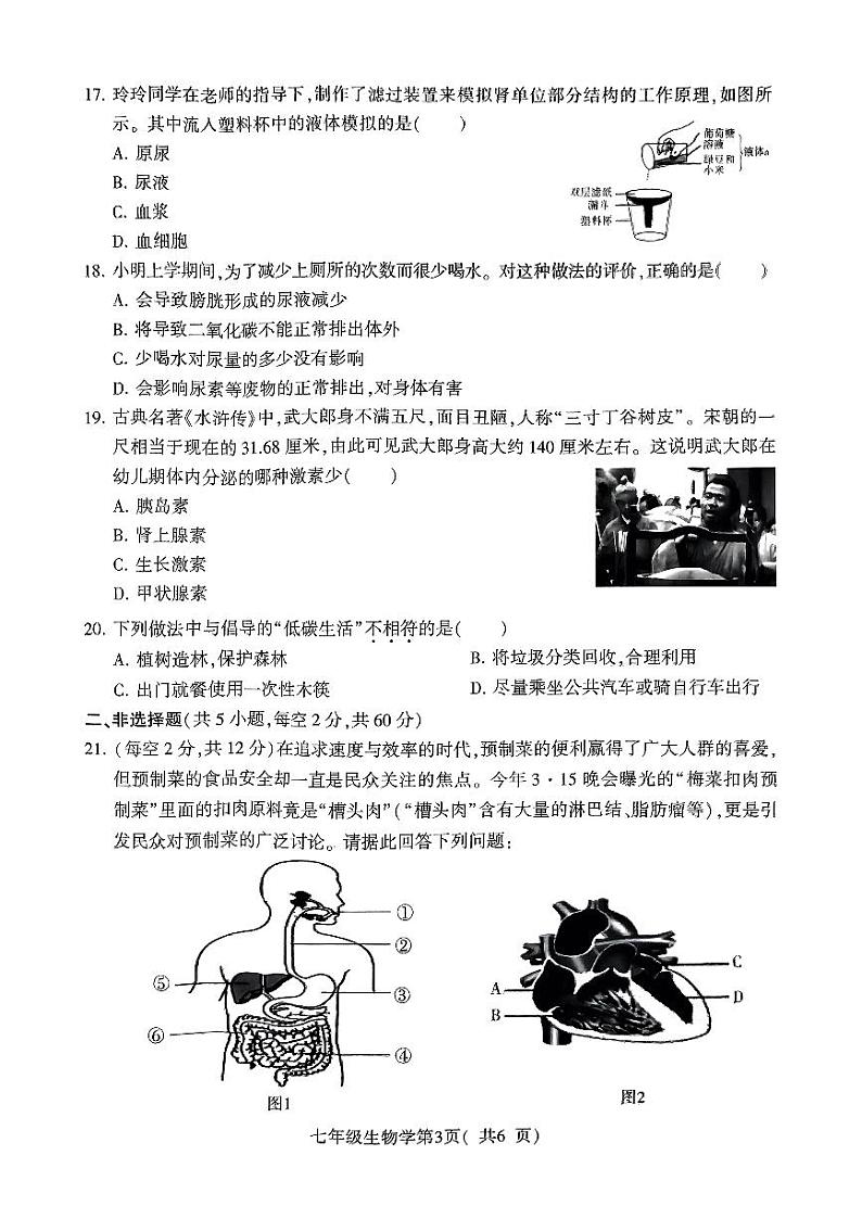 扫描件_七年级生物学0704)第3页