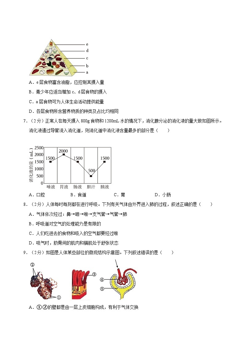 天津市河西区2023-2024学年七年级下学期期末生物试卷第2页