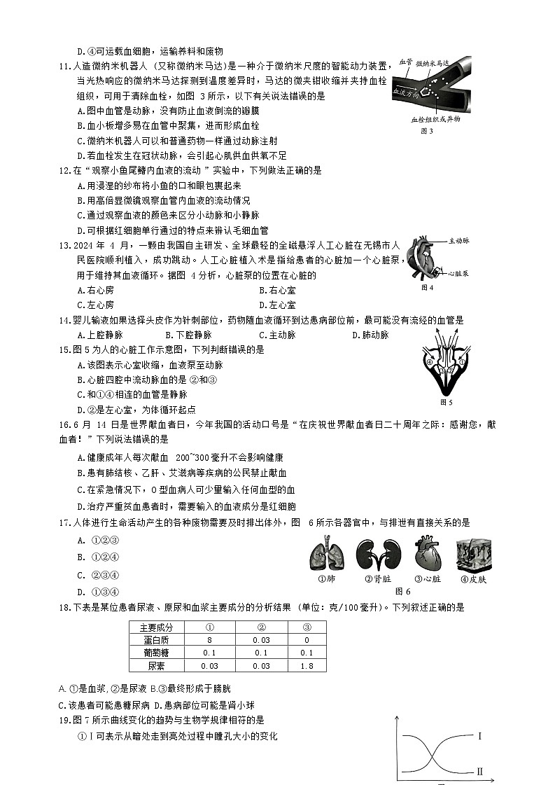 广东省深圳市龙华区中小学2023-2024学年七年级下学期期末学业质量监测生物试题02
