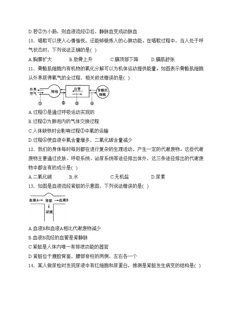 安徽省淮南市谢家集区等3地2023-2024学年七年级下学期6月期末考试生物试卷(含答案)第3页