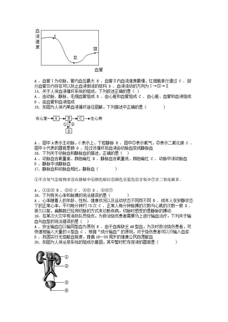 [生物]河北省石家庄市赵县2023-2024学年七年级下学期期中试卷03