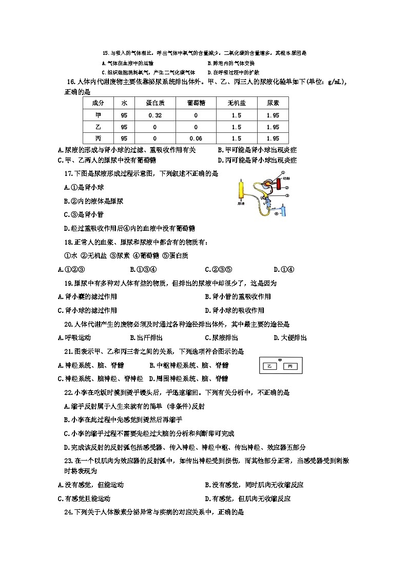 广东省梅州市大埔县2023-2024学年七年级下学期7月期末生物试题第2页