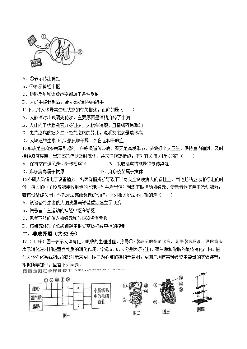 贵州省毕节市金沙县2023-2024学年七年级下学期7月期末生物试题第3页