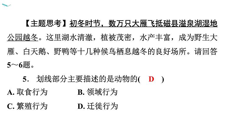 5.2.3 社会行为习题课件2024年初中秋季人教版生物八年级上册第6页