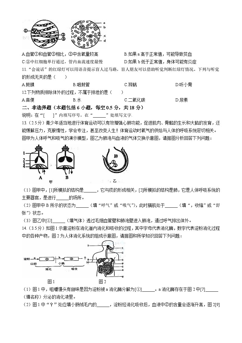 辽宁省大连市中山区2023-2024学年七年级下学期期末生物试题第2页