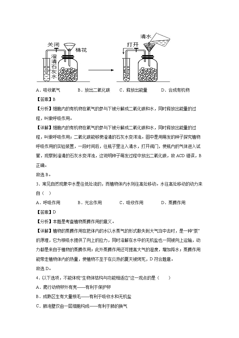 [生物]吉林省2024年中考生物临考满分卷06(解析版)02