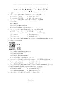 [生物]2020～2022北京重点校初二上学期期中生物试题分类汇编：真菌