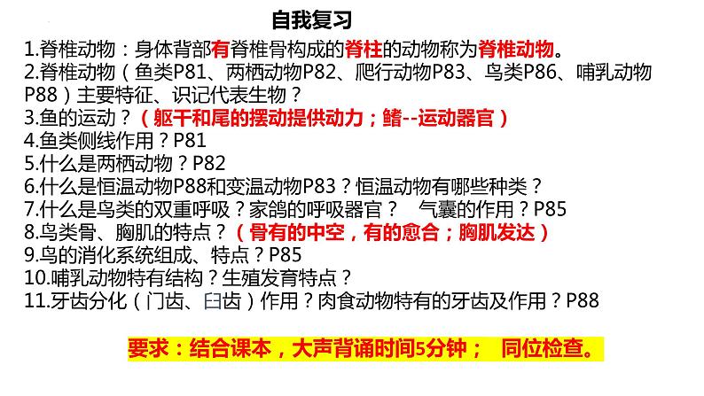 2.2.2动物的类群+-脊椎动物复习课件2024年初中秋季济南版生物七年级上册02