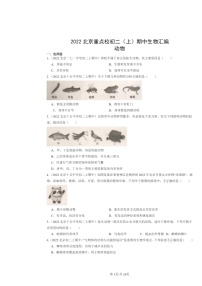 [生物]2022北京重点校初二上学期期中生物试题分类汇编：动物