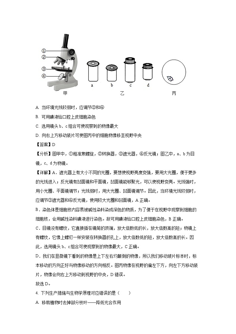 [生物]2024年山东省滨州市中考真题(解析版)03
