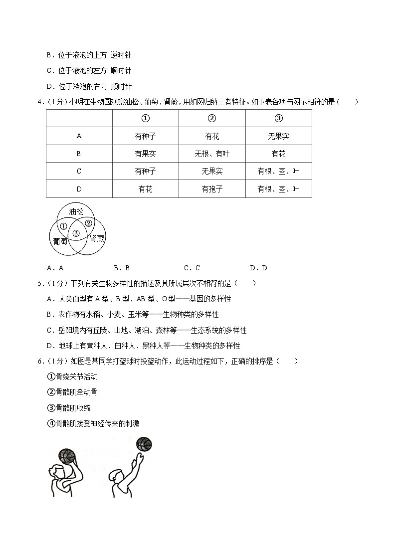 辽宁省沈阳市于洪区2022-2023学年八年级下学期期末生物试卷02