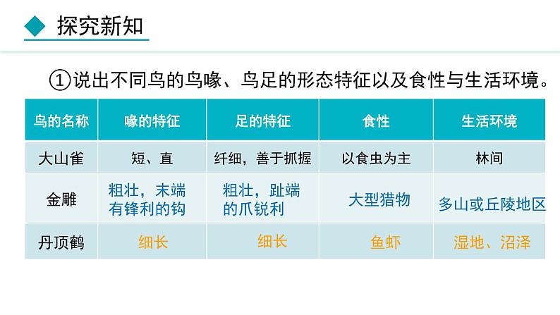 人教版八年级生物上册课件 5.1.6  鸟06