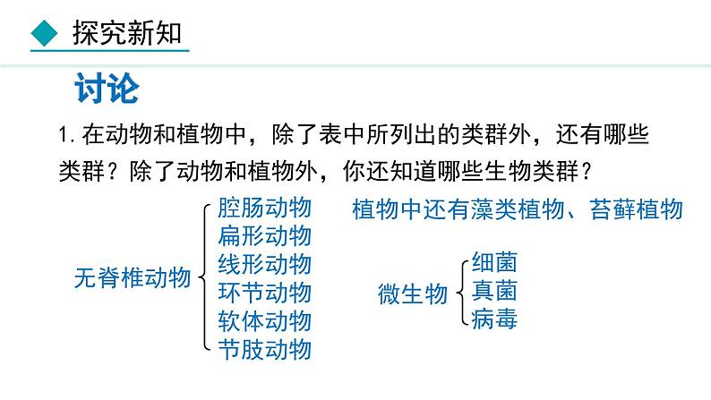 人教版八年级生物上册课件 6.2  认识生物的多样性第4页