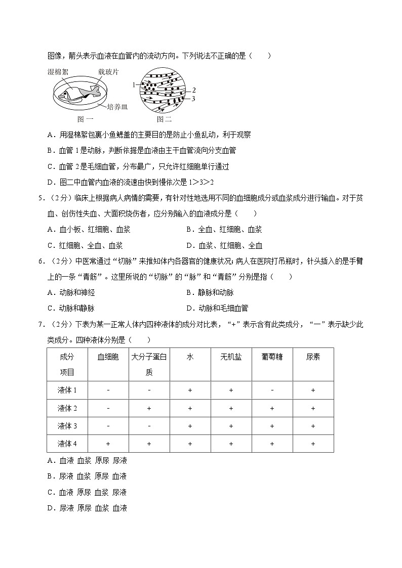 山东省潍坊市高密市2023-2024学年七年级下学期期末生物试卷第2页