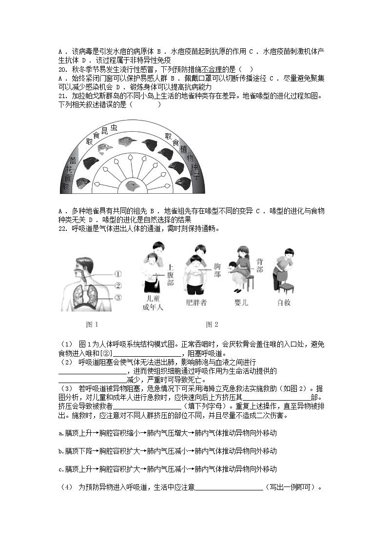 [生物]北京市西城区2024年中考真题生物试卷03