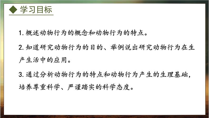 4.2.1  动物行为的特点（课件）-2024-2025学年八年级冀少版生物上册02