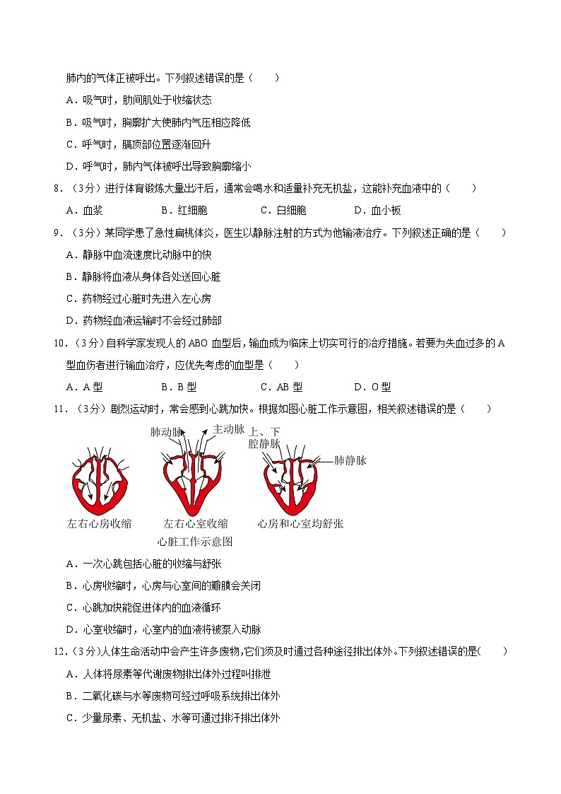 2023-2024学年贵州省贵阳市七年级（下）期末生物试卷第2页