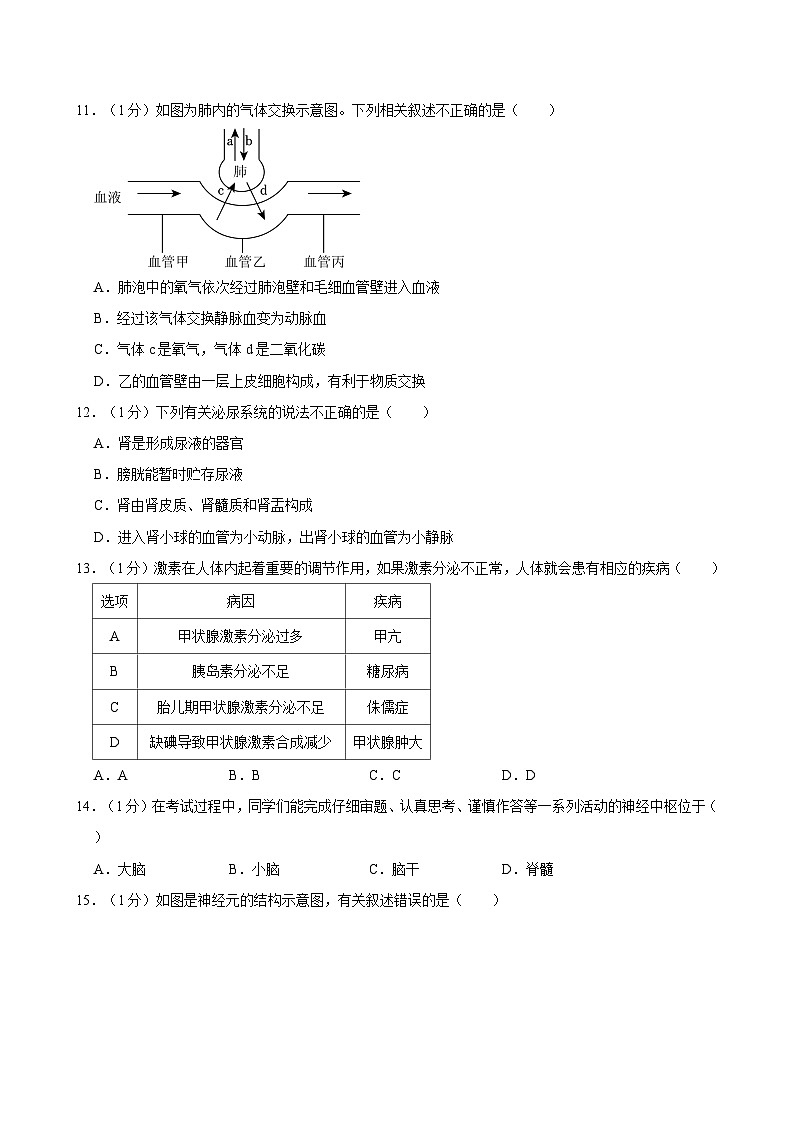 2023-2024学年甘肃省兰州市三十五中等校联考七年级（下）期末生物试卷03