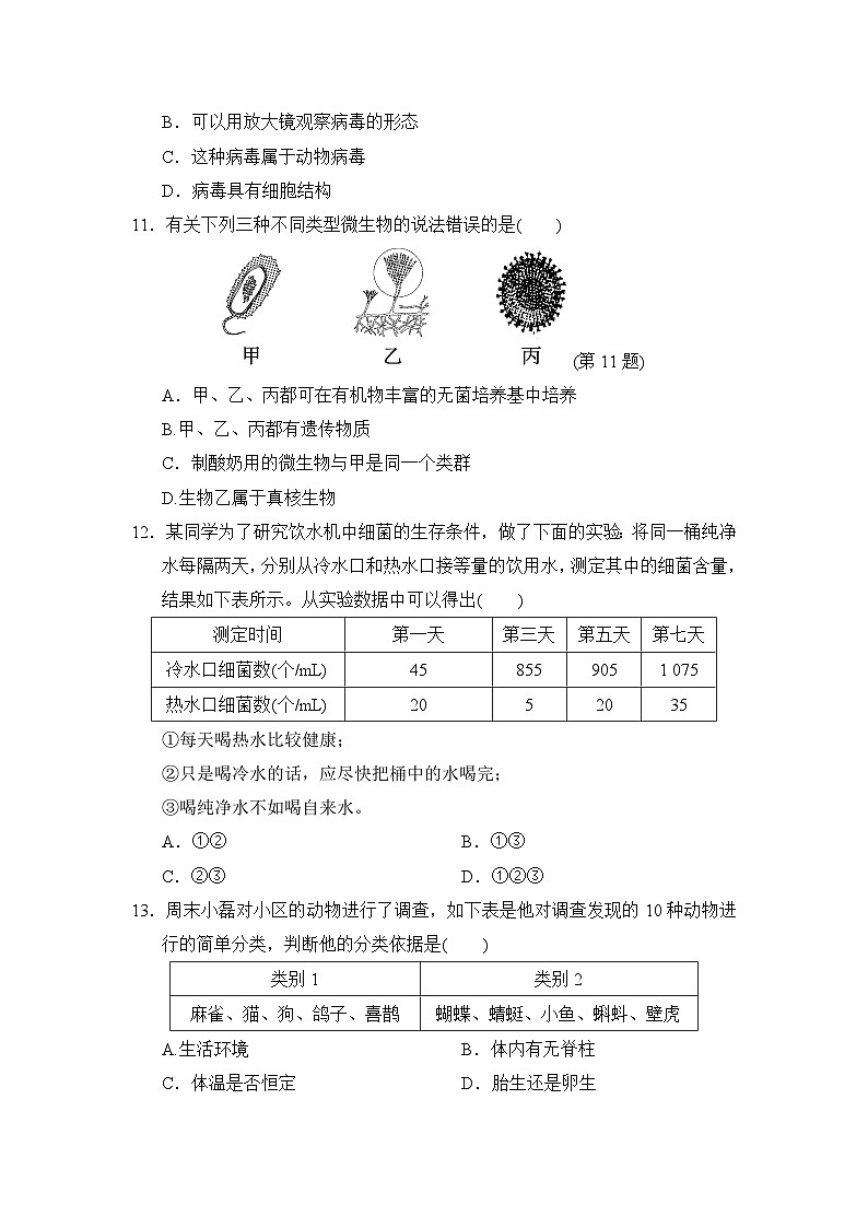 2024--2025学年人教版生物七年级上册 第2单元第三、四章学情评估（含答案）第3页