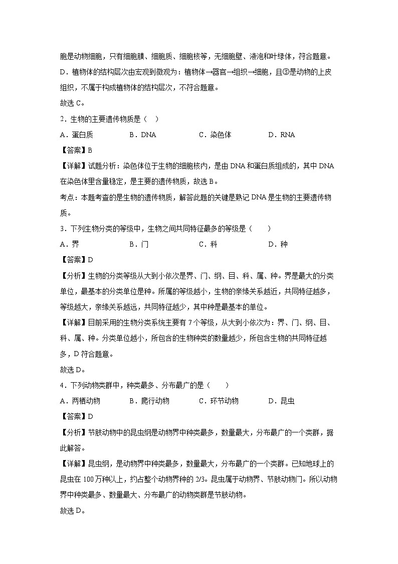 [生物]卷09-[临考满分]2024年中考临考满分模拟卷(广东省卷)(解析版)第2页