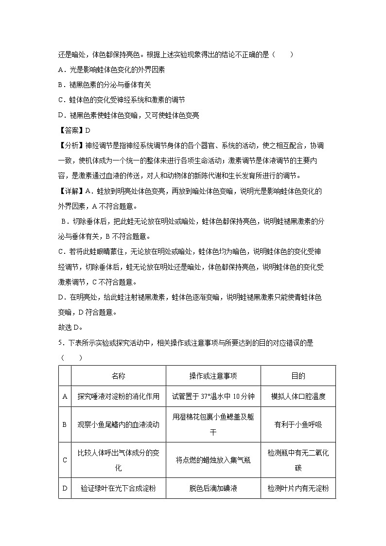 [生物]卷10-[临考满分]2024年中考临考满分模拟卷(广东省卷)(解析版)第3页