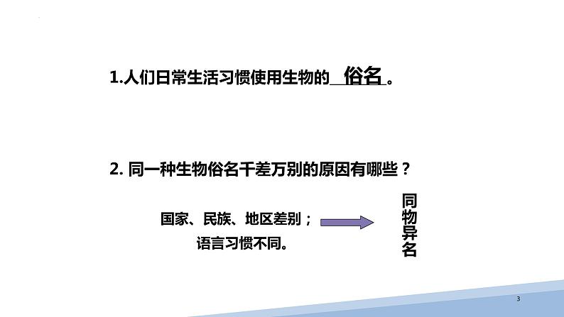 苏科版生物七年级上册 3.6.1生物的命名 同步课件03