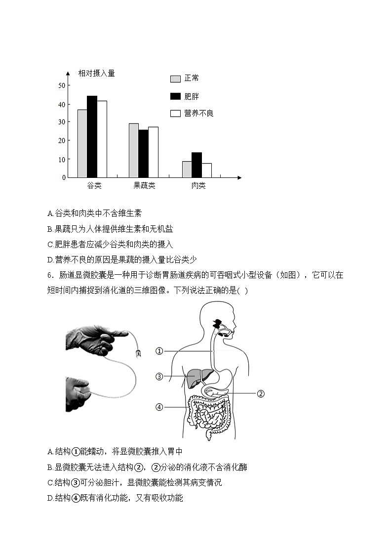 河北省邢台市部分校2023-2024学年七年级下学期期末联考生物试卷(含答案)第2页
