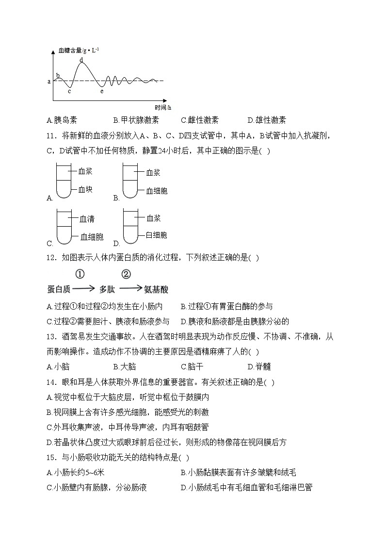 湖南省永州市零陵区2023-2024学年七年级下学期7月期末考试生物试卷(含答案)03
