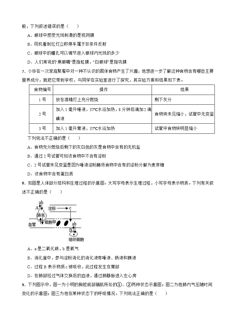 四川省绵阳市2024年八年级上册生物开学考试试卷附答案02
