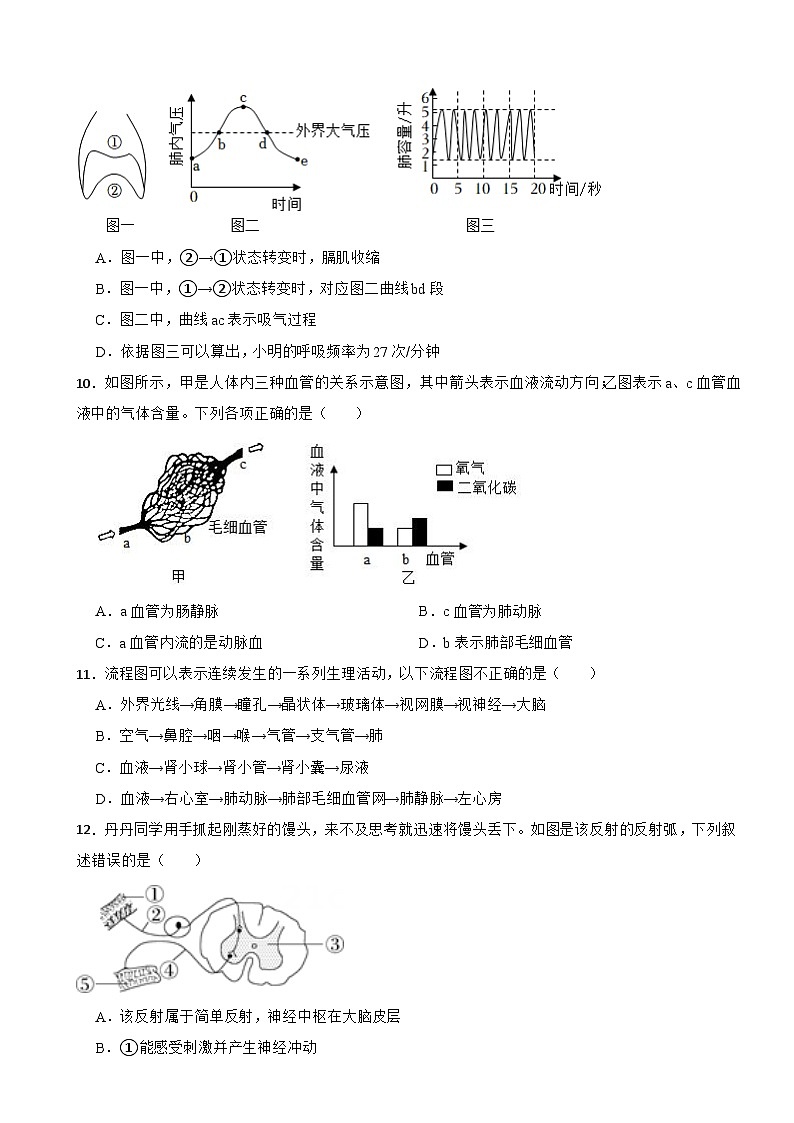 四川省绵阳市2024年八年级上册生物开学考试试卷附答案03