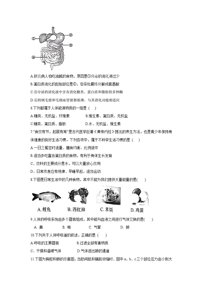 [生物][期末]河北省沧州市海兴县2023-2024学年七年级下学期期末试卷02