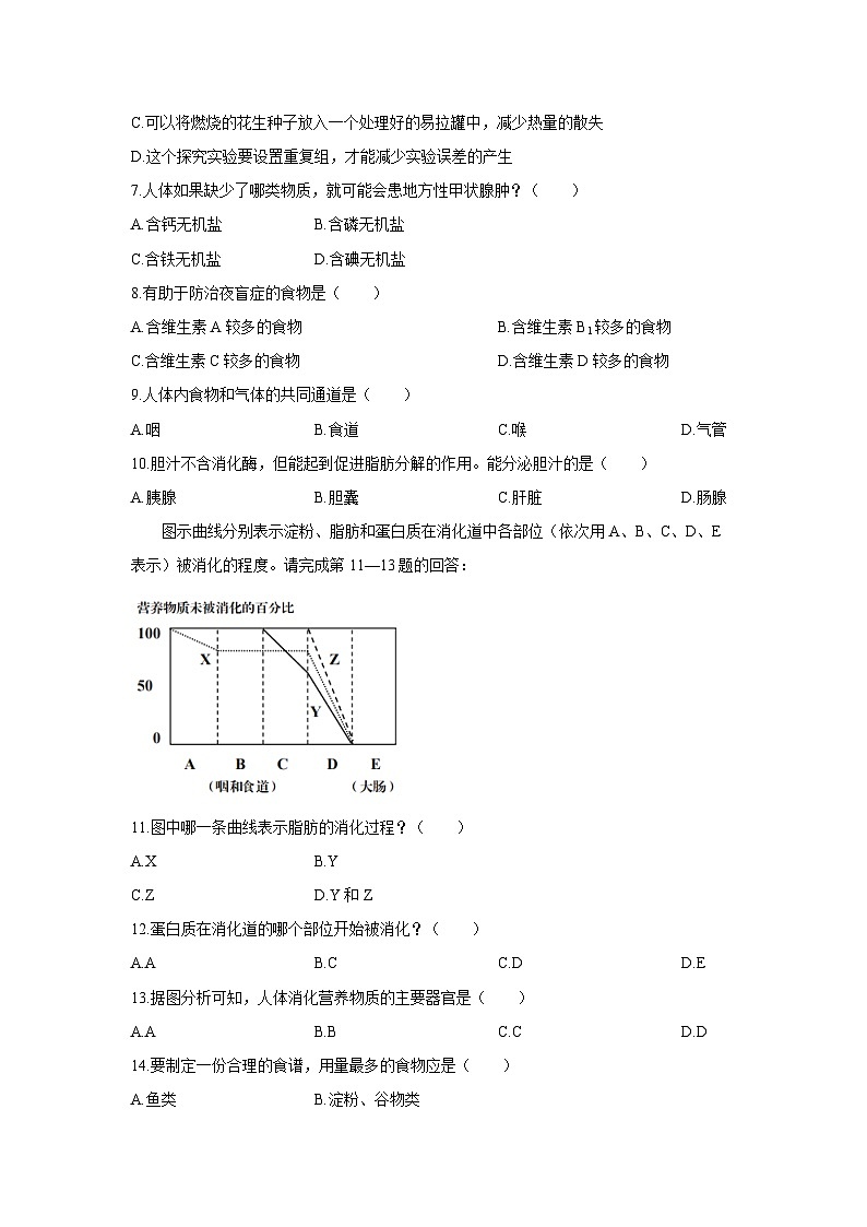 [生物][期末]湖南省株洲市芦淞区、渌口区、醴陵市2023-2024学年七年级下学期期末考试试题02