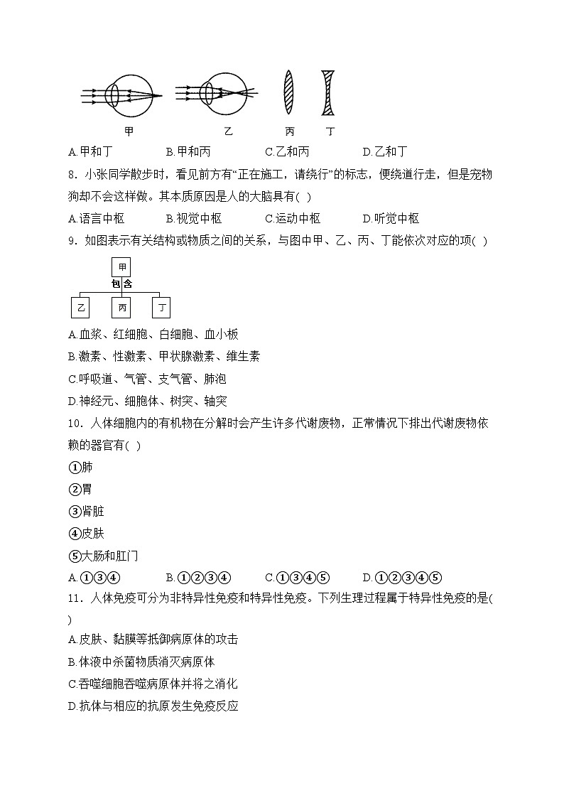 江西省宜春市丰城中学2023-2024学年八年级上学期开学生物试卷(含答案)第2页