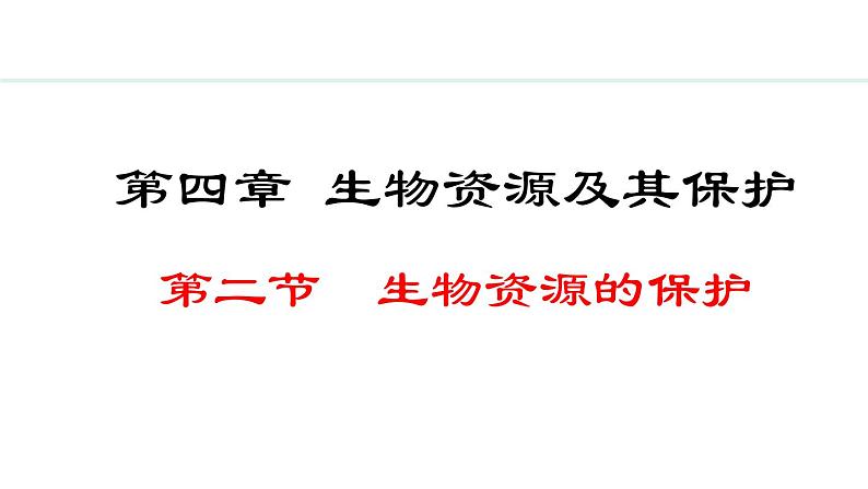 2.4.2  生物资源的保护 课件--2024-2025学年冀少版生物七年级上册01