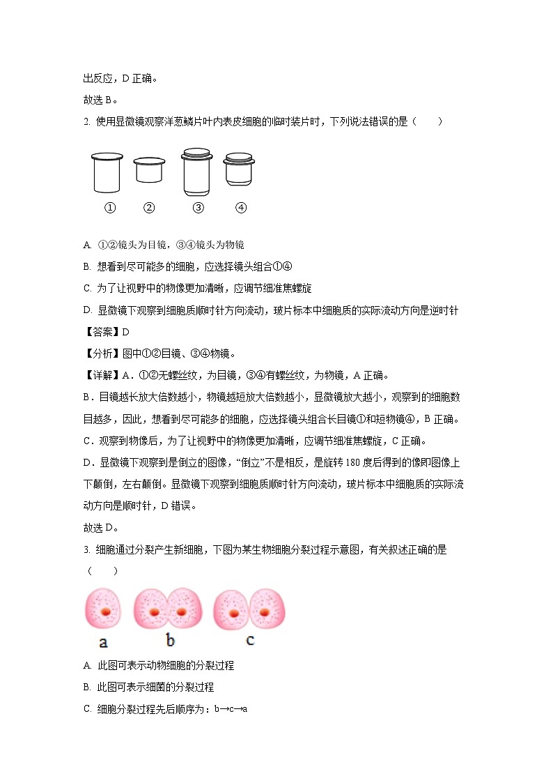 [生物]2024年山东省滨州市阳信县初中学生学业水平模拟考试试题(解析版)02