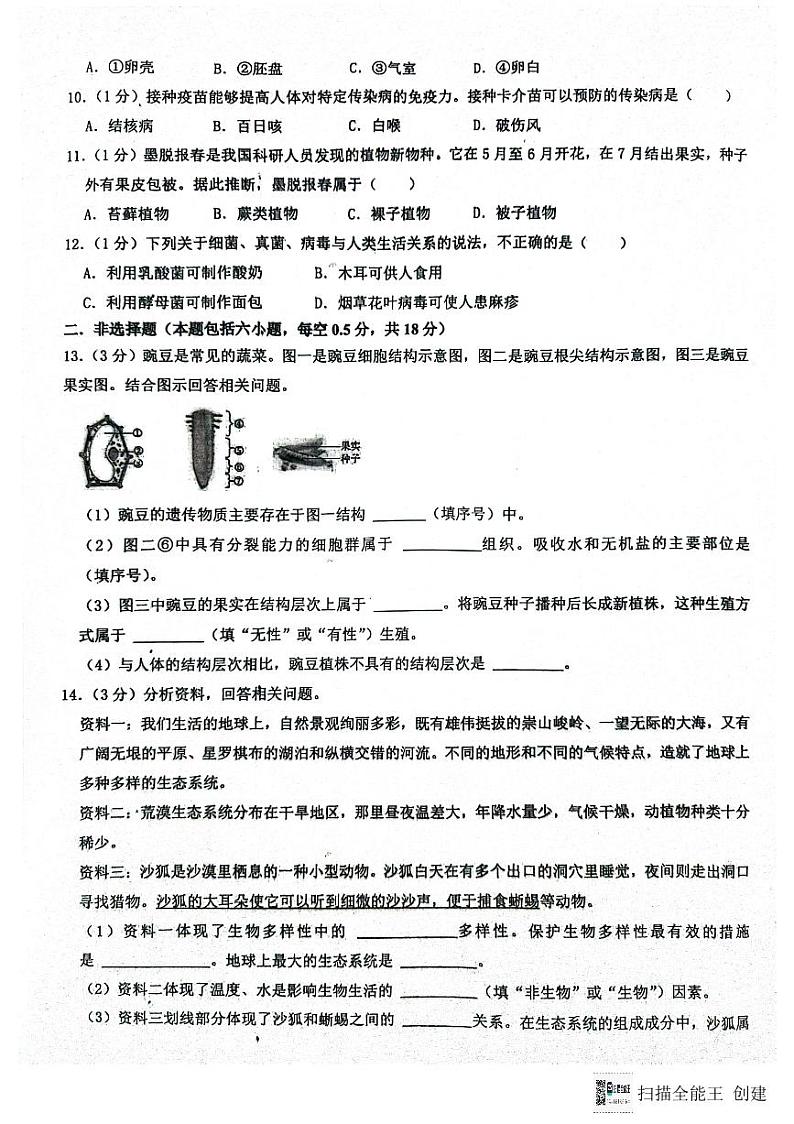 2024年辽宁省中考生物试题02