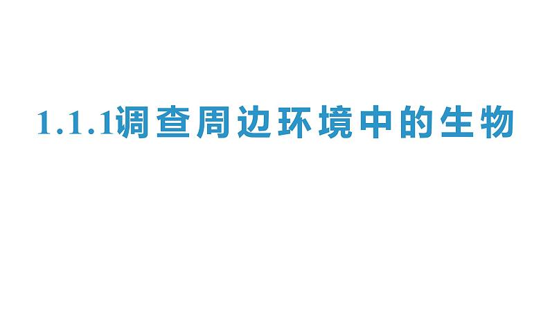 1.1.1调查周边环境中的生物 教学课件 人教版生物七年级上01