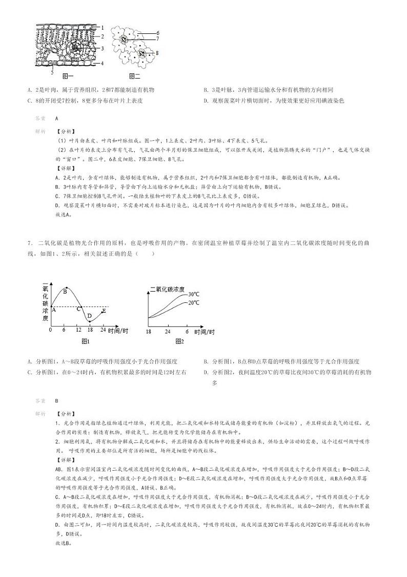 [生物][一模]2024年山东临沂费县中考一模生物试卷(原题版+解析版)03