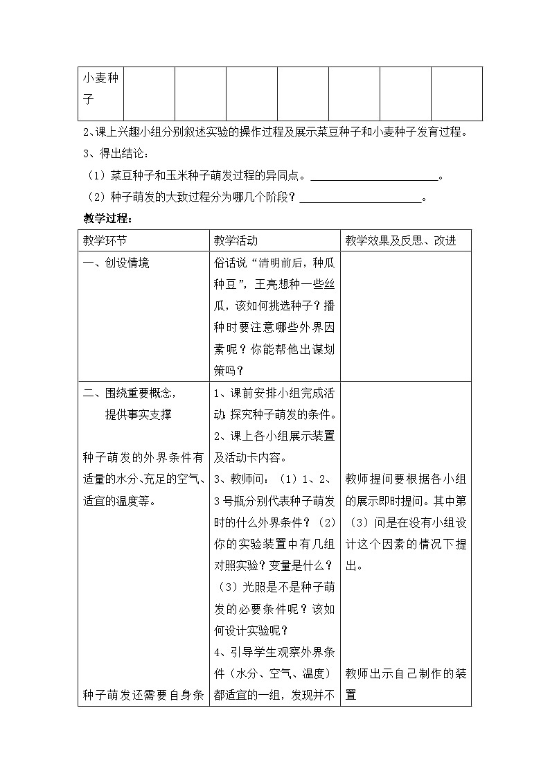 第四节 种子的萌发 课件教案02
