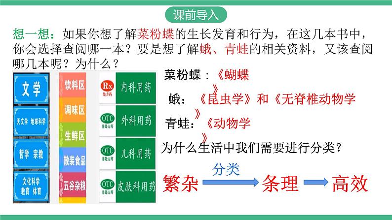 人教版八年级生物上学期  6.1.1《尝试对生物进行分类》课件+素材03