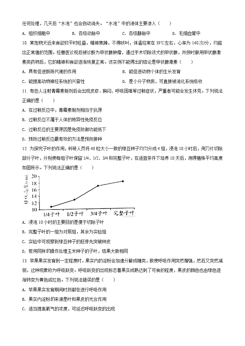 [生物]2022年山东省潍坊市中考真题生物试卷(原题版+解析版)03