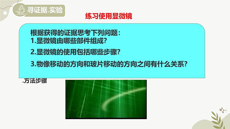 【核心素养】冀少版（2024）生物七年级上册 1.1.1 显微镜的使用 同步课件+同步练习07