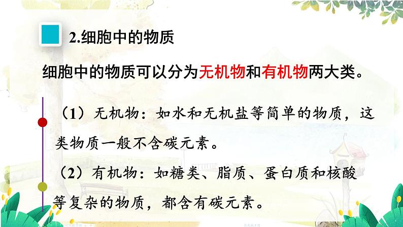 人教2024版生物七年级上册 第一单元 第2章 第四节 细胞的生活 PPT课件+教案08