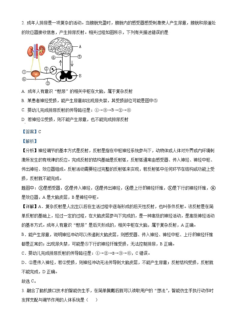 内蒙古鄂尔多斯市康巴什区2023-2024学年七年级下学期期末生物学试题（解析版）第2页