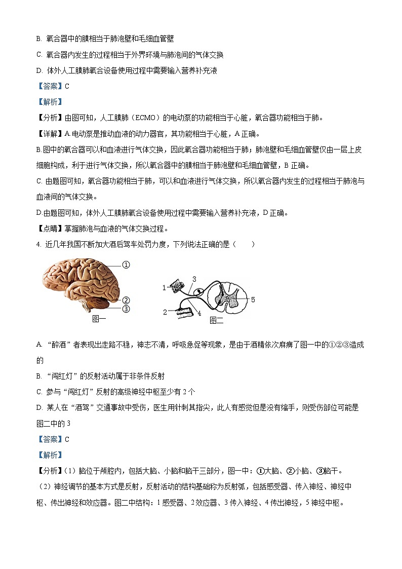 内蒙古赤峰市巴林左旗2023-2024学年七年级下学期期末生物学试题（解析版）第3页