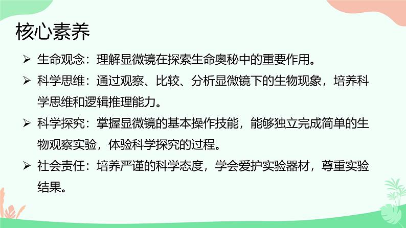 【核心素养】人教版初中生物七年级上册1.2.1《学习使用显微镜》课件＋教案（含教学反思）+学案02