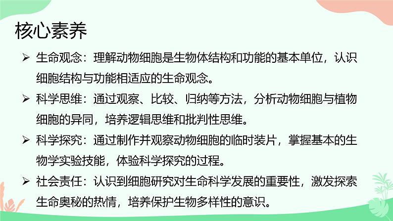 【核心素养】人教版初中生物七年级上册1.2.3《动物细胞》课件＋教案（含教学反思）+学案02