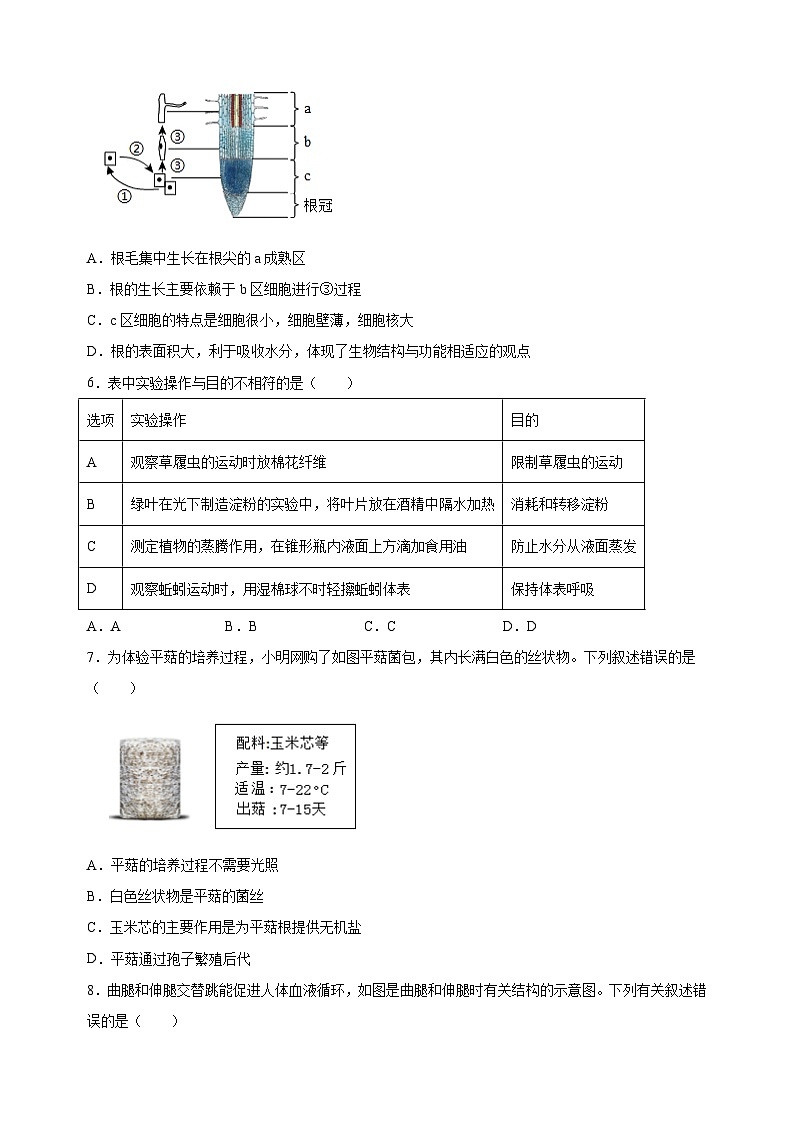 江苏省南通市如皋市2023-2024学年七年级下学期期末生物试题（含答案解析）第2页