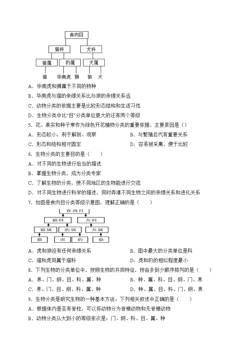 苏教版生物八上 5.14.4《生物的分类》课件+学案+练习（原卷版+解析卷）02